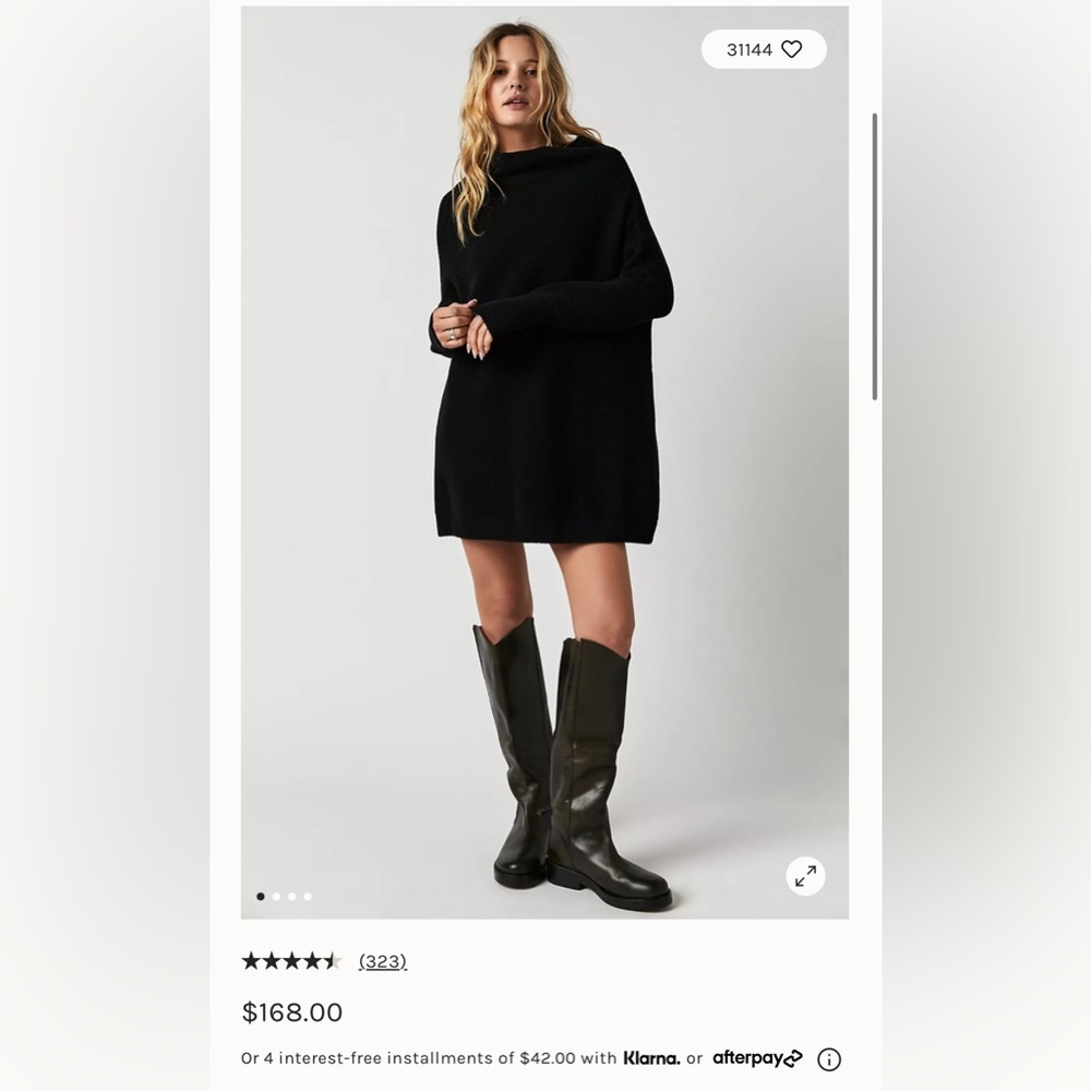 Free People Sweater Dress/ Oversized Sweater Sheer